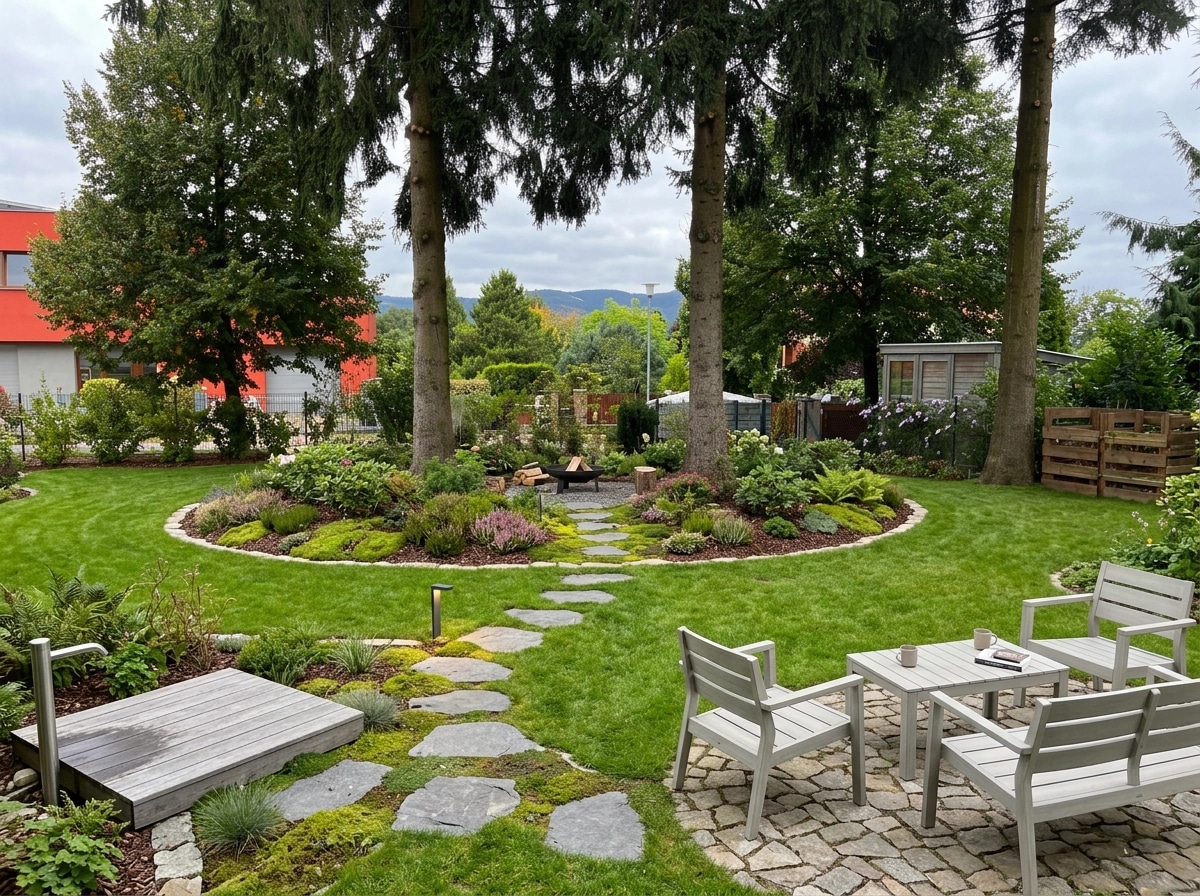 Landscape design in Scandinavian Garden style — Yard by GenRoom AI