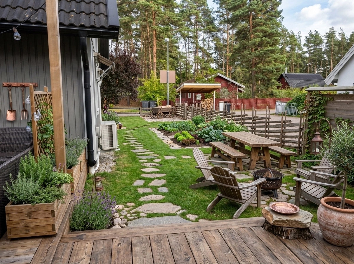 Country Rustic Garden Yard design — yard photo by GenRoom AI