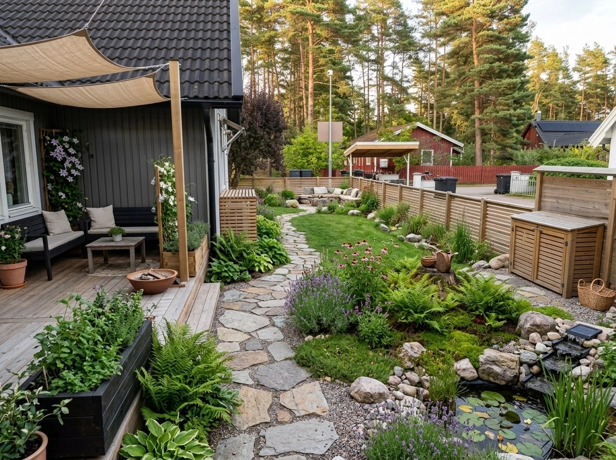 Landscape design in Eco Natural Garden style — Yard by GenRoom AI