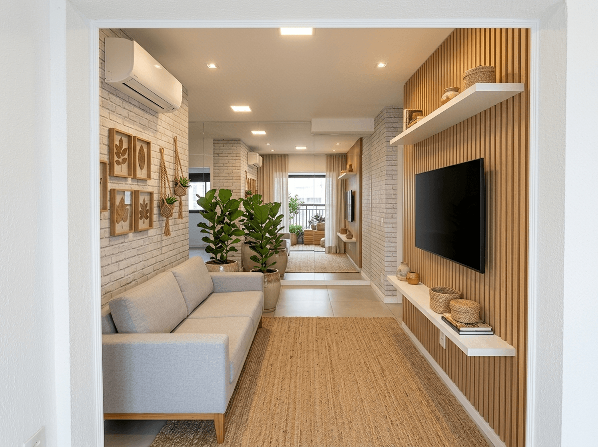 Hallway interior in Biophilic style — photo by GenRoom AI