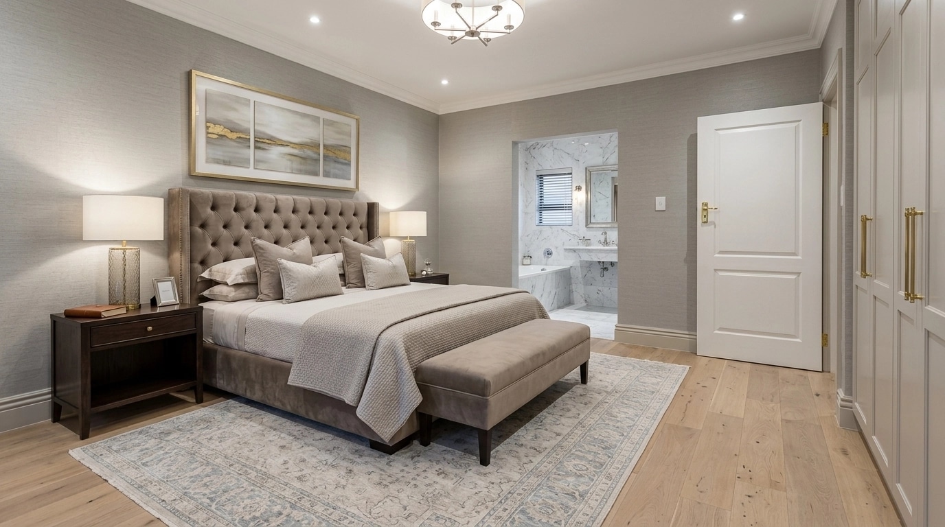 Innenraumdesign im Transitional-Stil — Schlafzimmer von GenRoom AI
