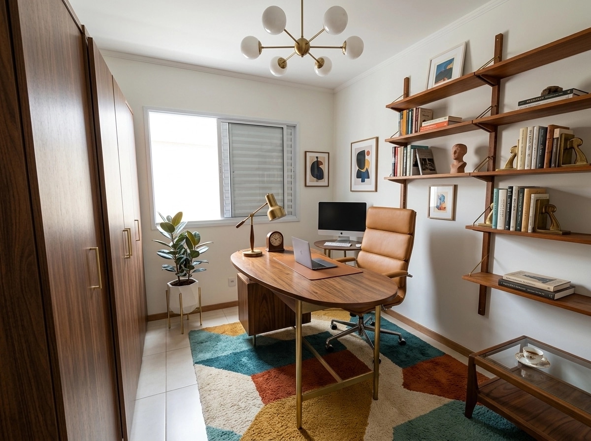 Design d'intérieur en style Mid-Century Modern — home_office par GenRoom AI