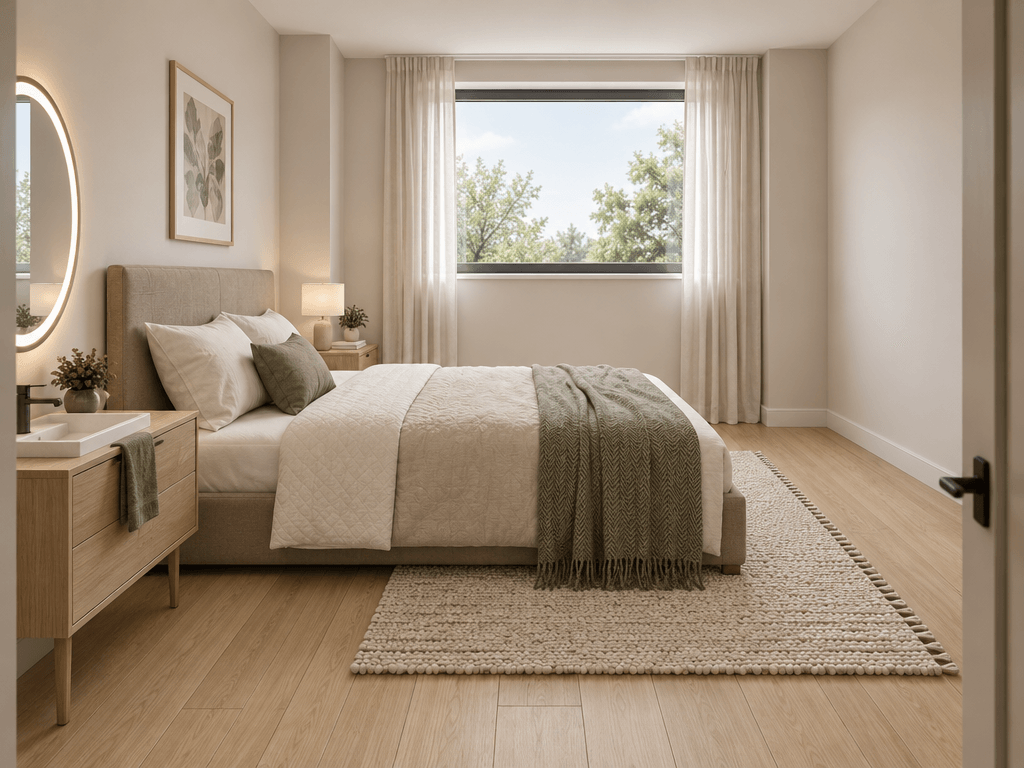 Scandinavian Bedroom design — interior photo by GenRoom AI