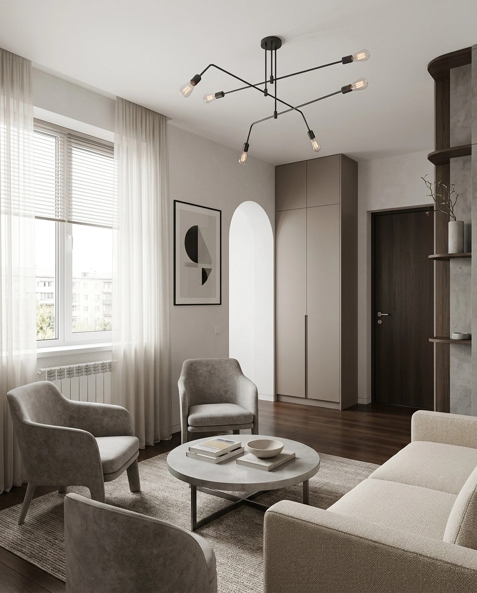 Minimalism Living Room design — interior photo by GenRoom AI