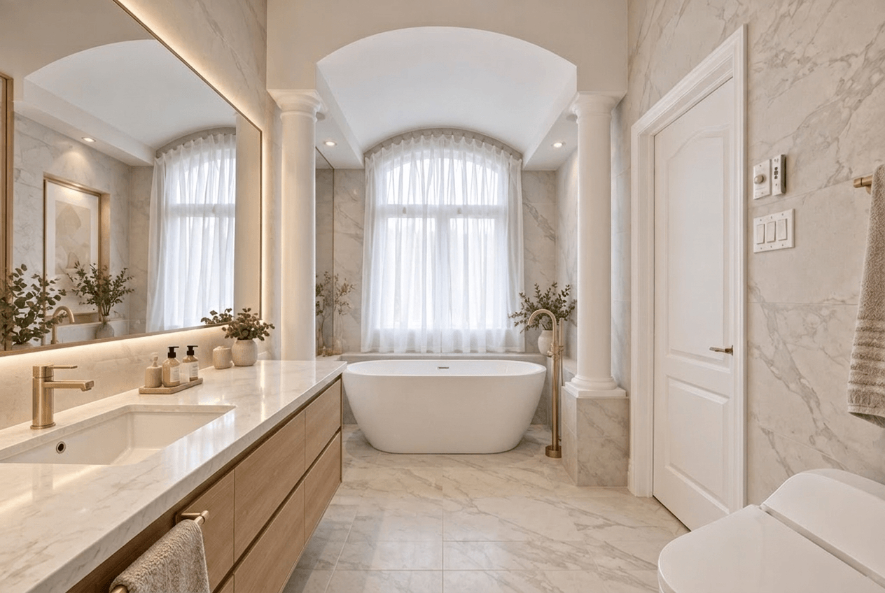 Design de interiores em estilo Contemporary — Banheiro por GenRoom AI