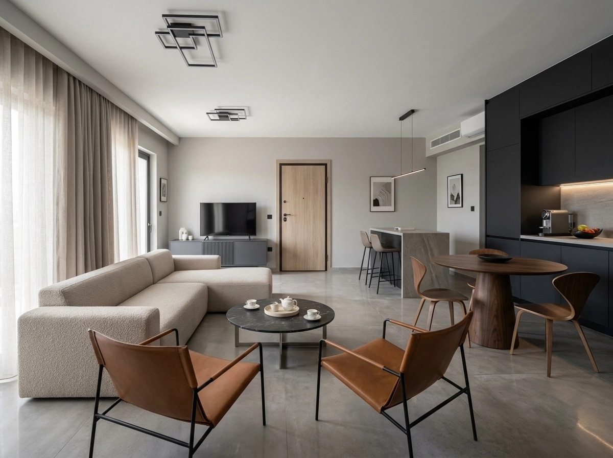 Minimalism Living Room design — interior photo by GenRoom AI