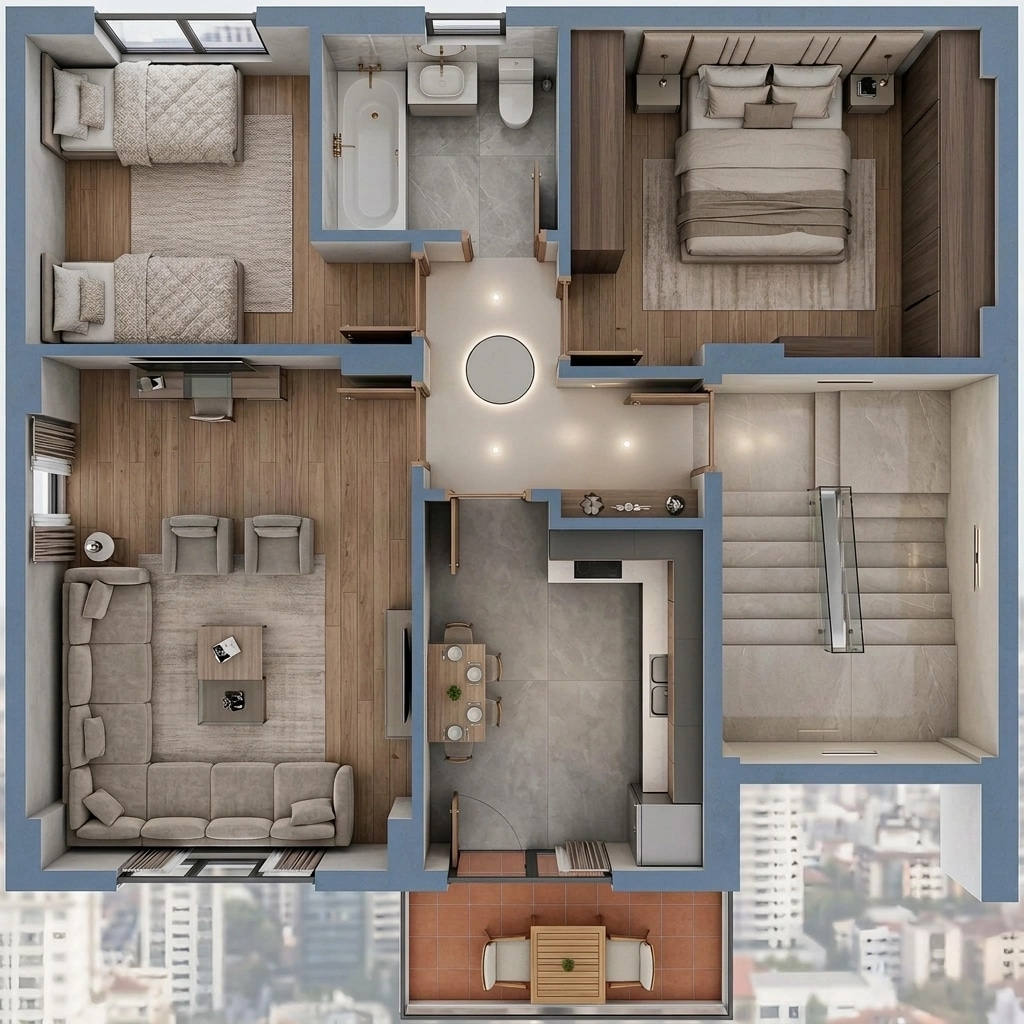 Interior design in Contemporary style — Living Room by GenRoom AI