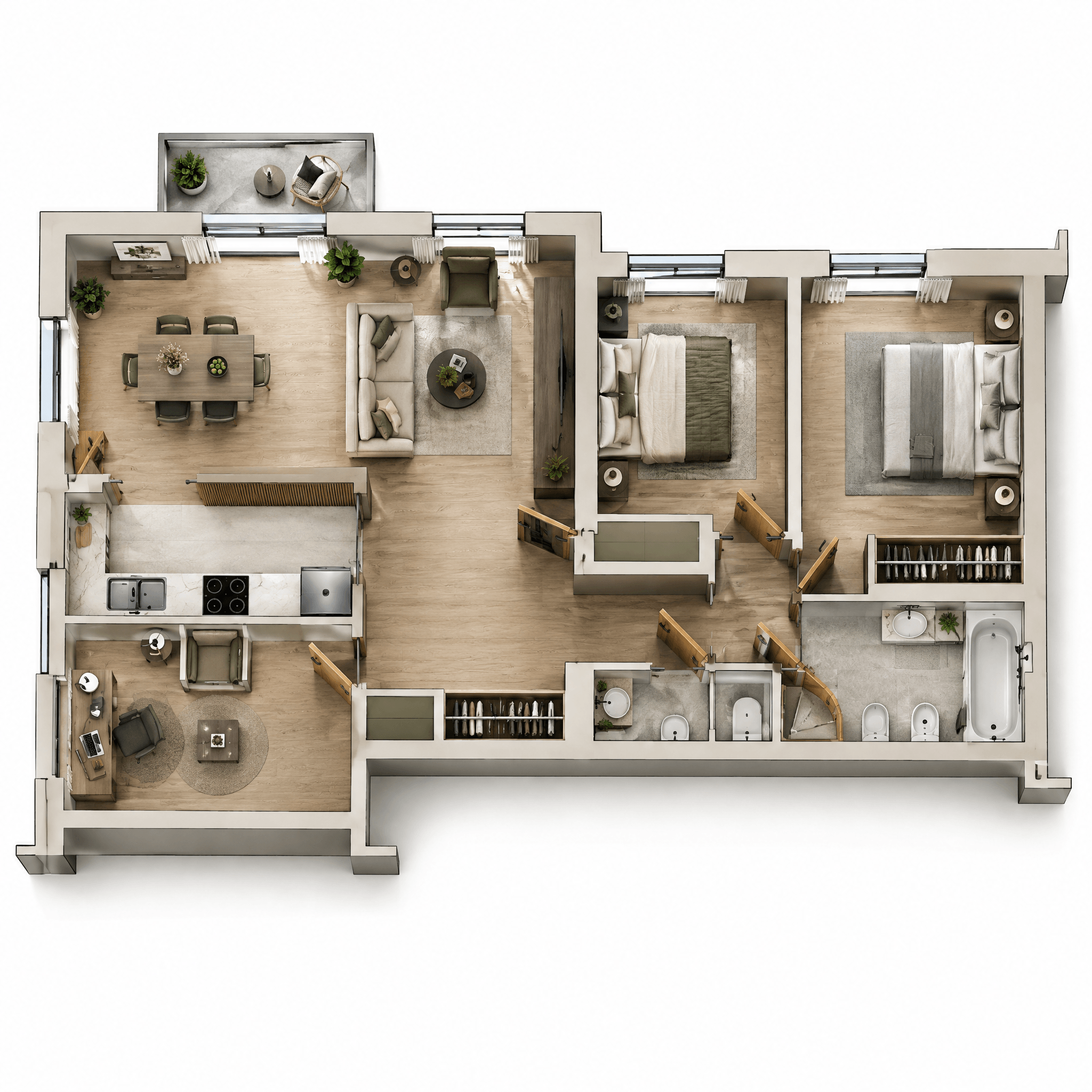 Interior design in Contemporary style — Living Room by GenRoom AI