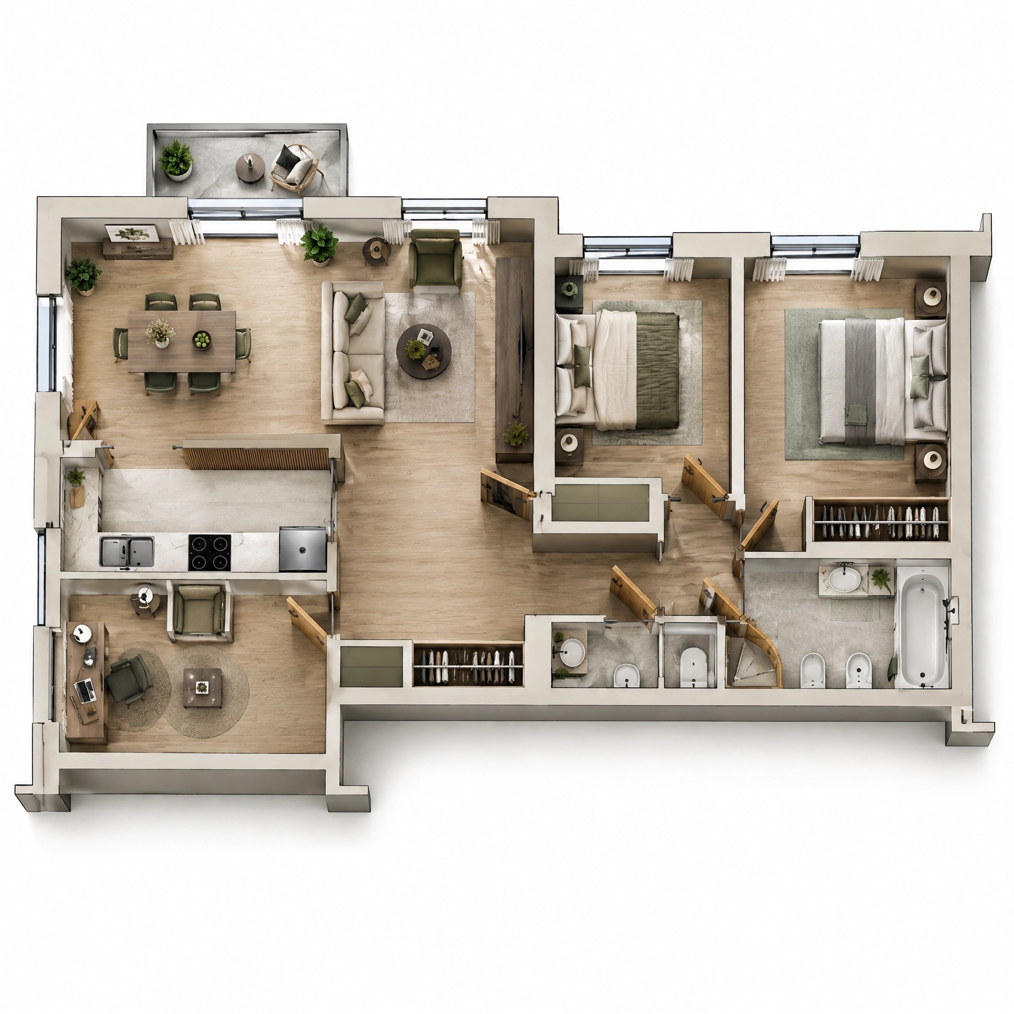 Interior design in Contemporary style — Living Room by GenRoom AI
