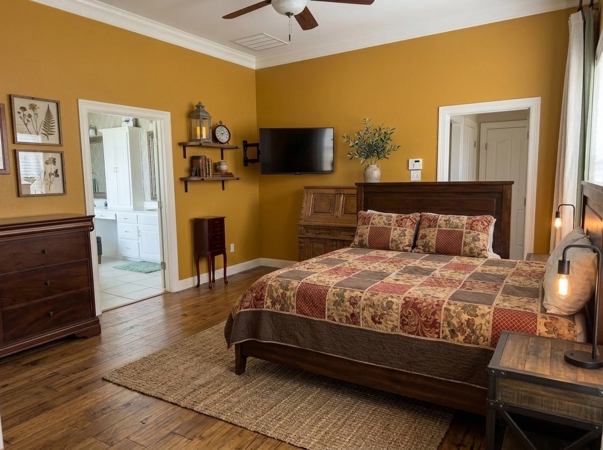 Modern Farmhouse Bedroom design — interior photo by GenRoom AI