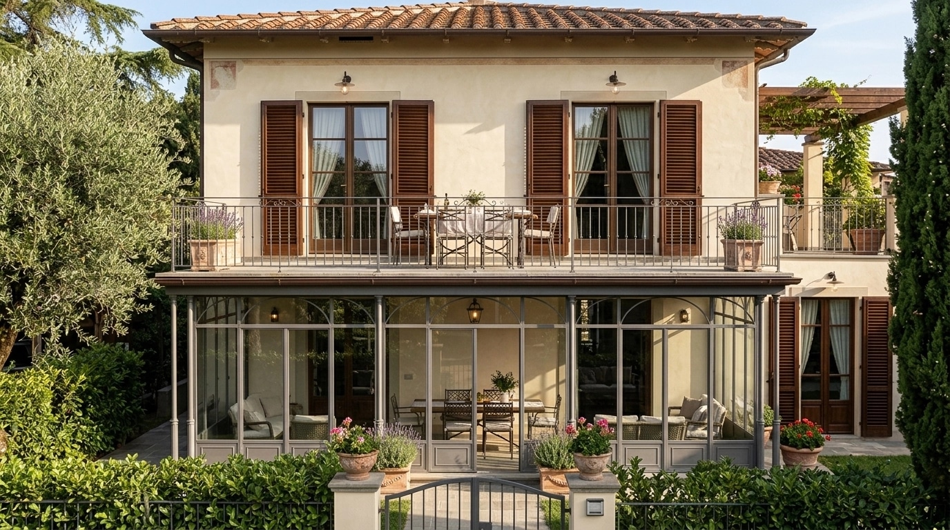Italian Villa Facade Facciata design — facade photo by GenRoom AI