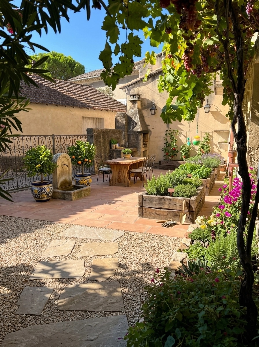 Landscape design in Mediterranean Yard style — Yard by GenRoom AI