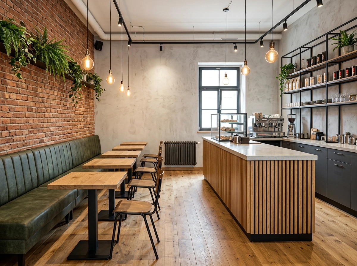 Design interior în stil Loft / Industrial — cafe de GenRoom AI