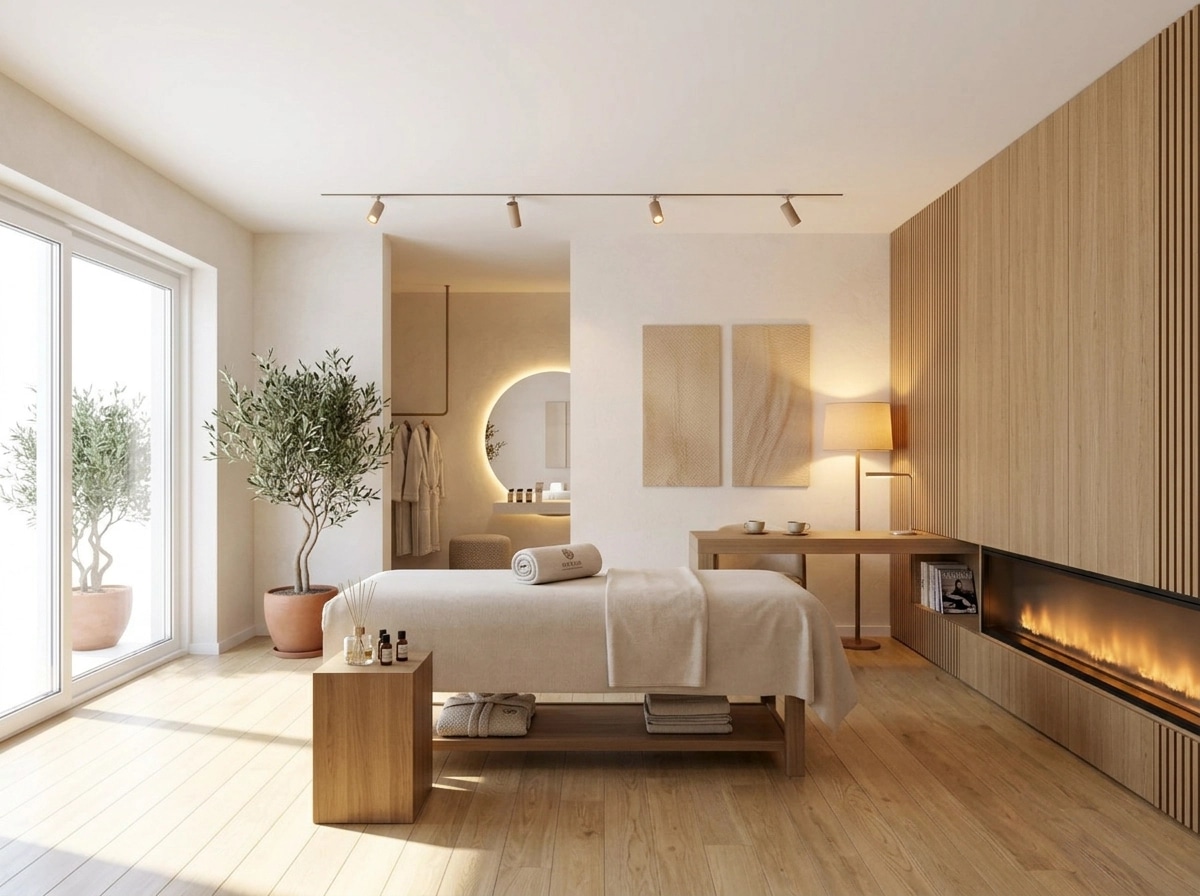 Interior design in Minimalism style — spa by GenRoom AI