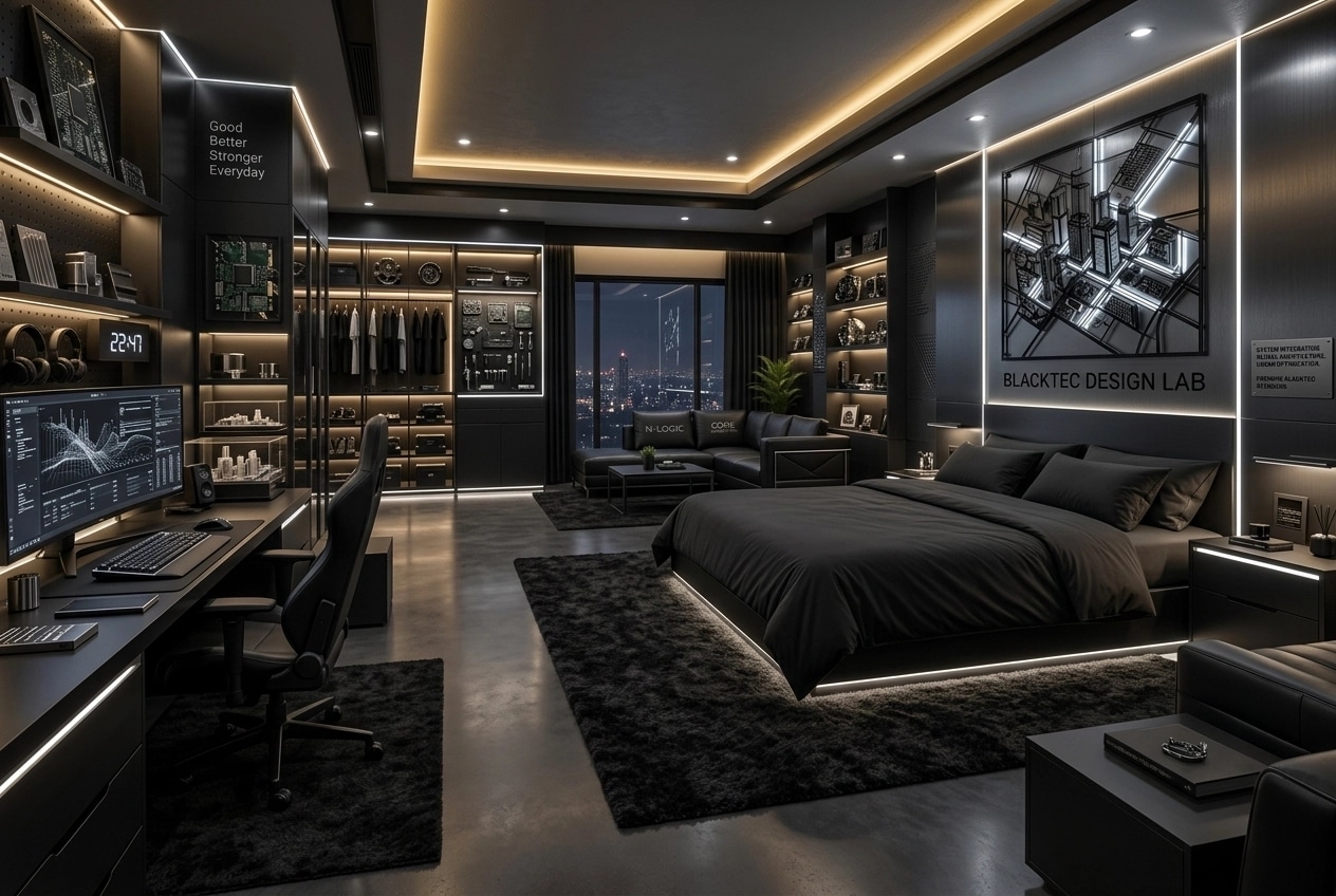 Interior design in Blacktec style — Bedroom by GenRoom AI
