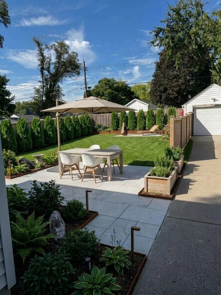 Landscape design in Scandinavian Garden style — Yard by GenRoom AI