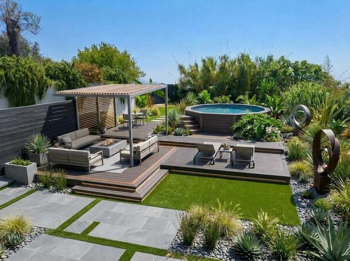 Landscape design in Contemporary Yard style — Yard by GenRoom AI