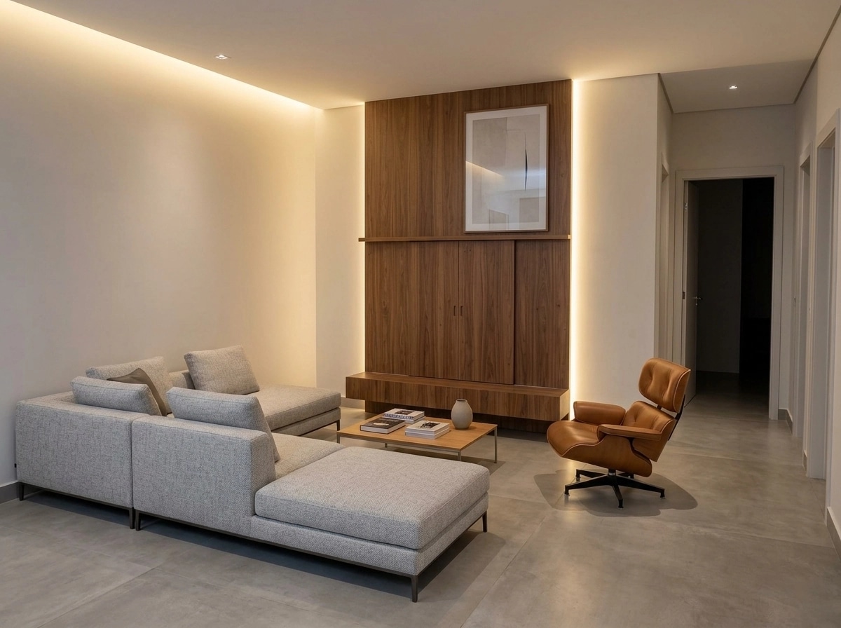 Minimalism Living Room design — interior photo by GenRoom AI
