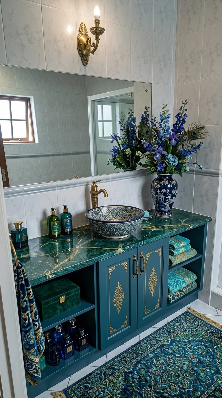 Bathroom interior in Maximalist style — photo by GenRoom AI