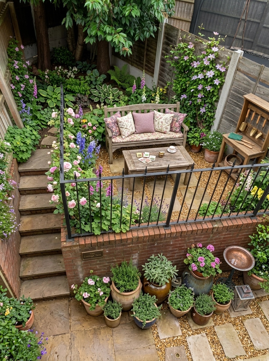 Landskapsdesign i stilen English Cottage Garden — Trädgård av GenRoom AI
