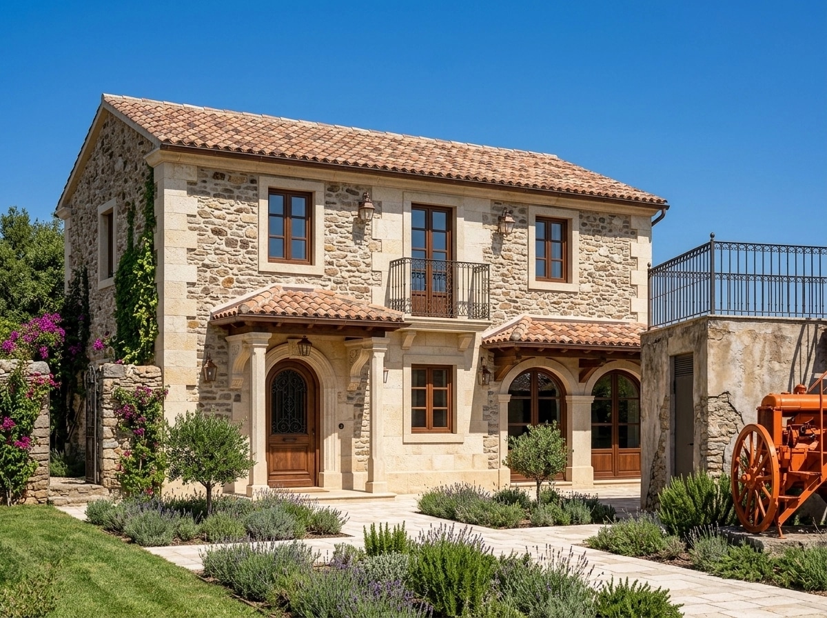 Facade design in Mediterranean Facade style — photo by GenRoom AI