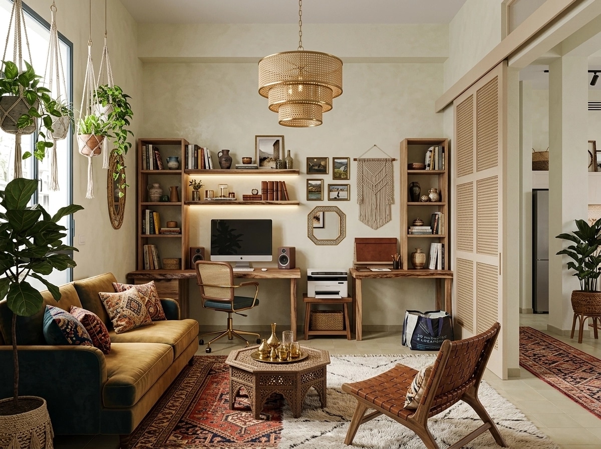 Interior design in Bohemian style — Living Room by GenRoom AI