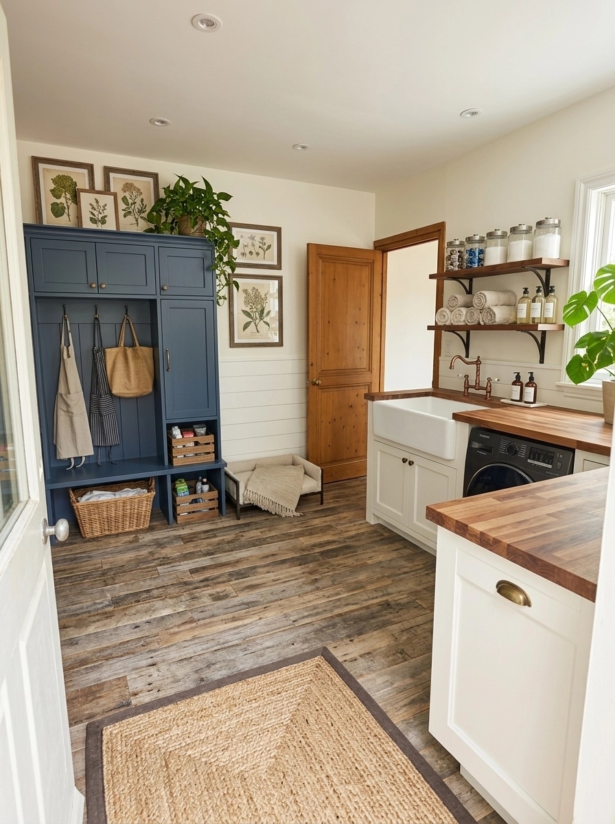 Interior design in Modern Farmhouse style — laundry by GenRoom AI