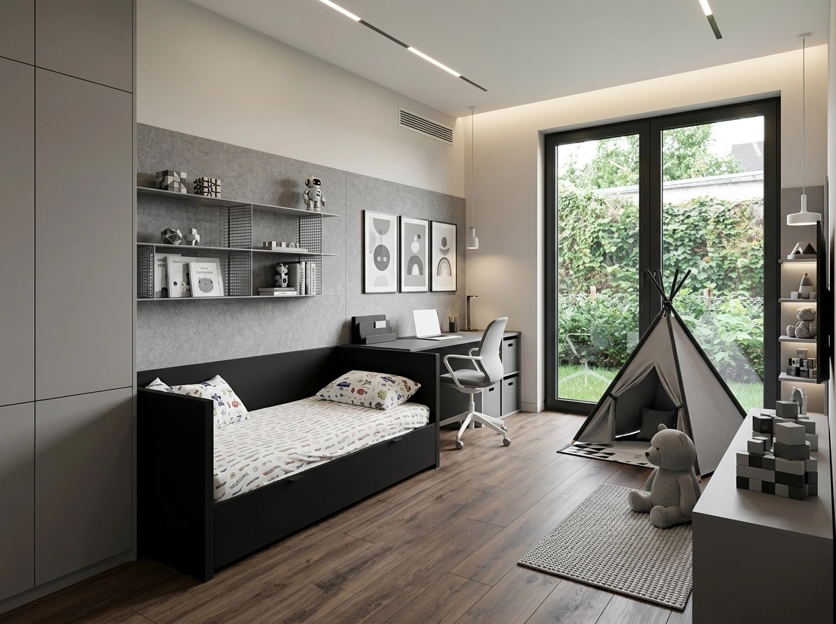 Minimalism Camera dei Bambini design — interior photo by GenRoom AI