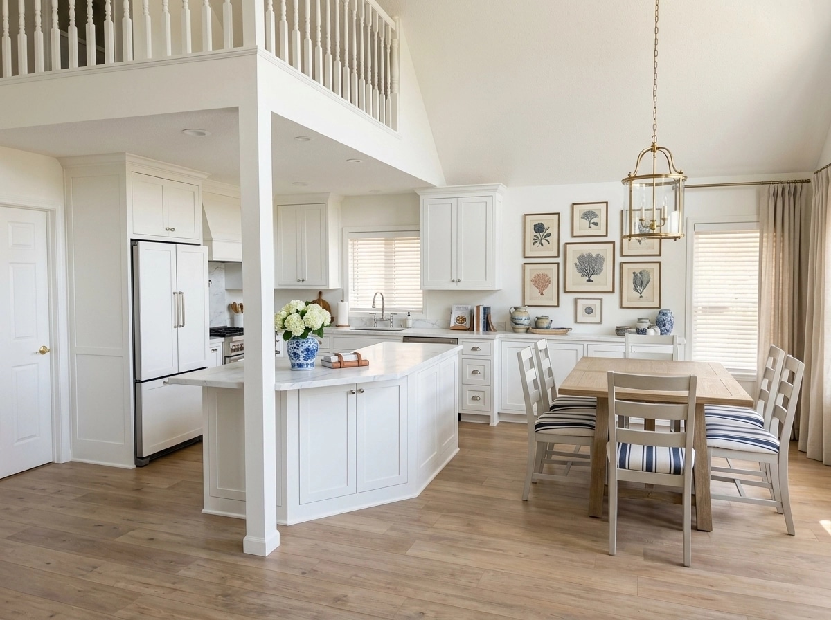 Kitchen interior in Coastal / Hamptons style — photo by GenRoom AI