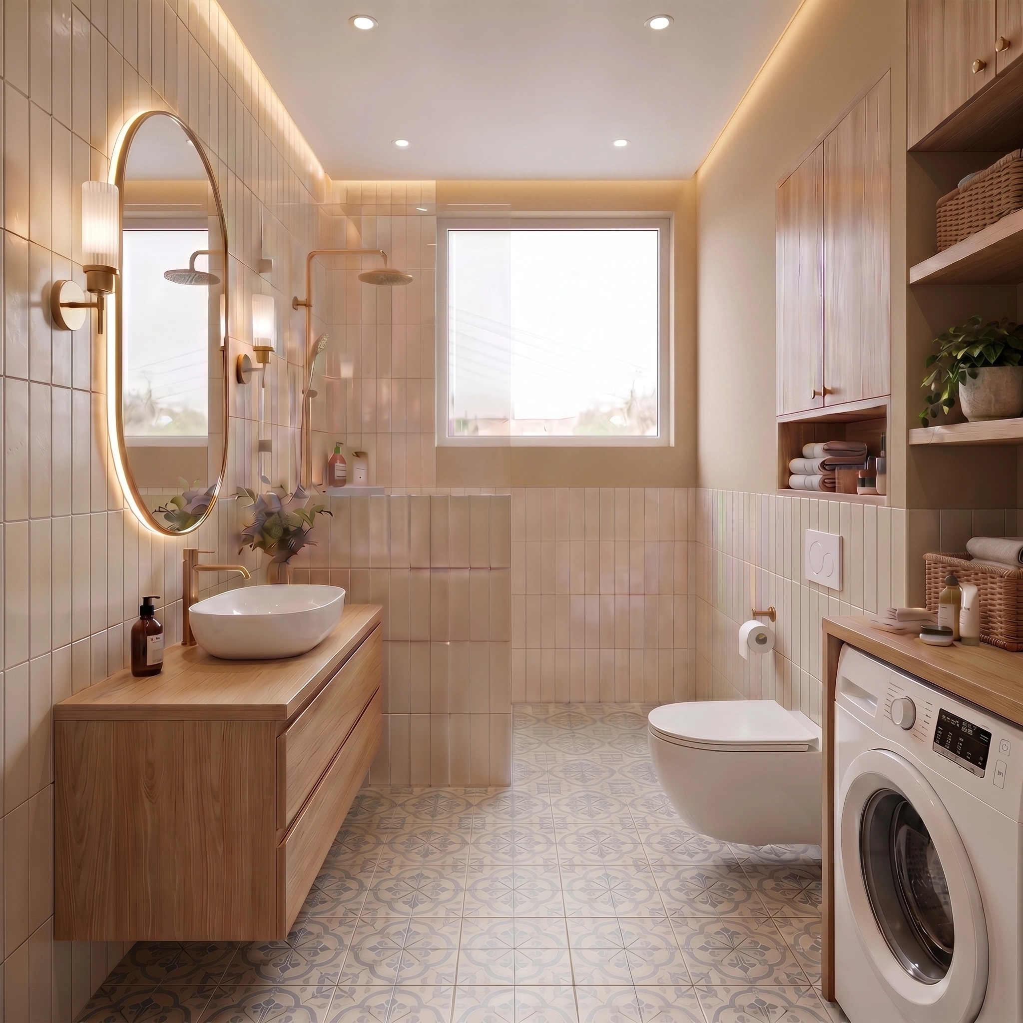 Interior design in Modern Farmhouse style — Bathroom by GenRoom AI
