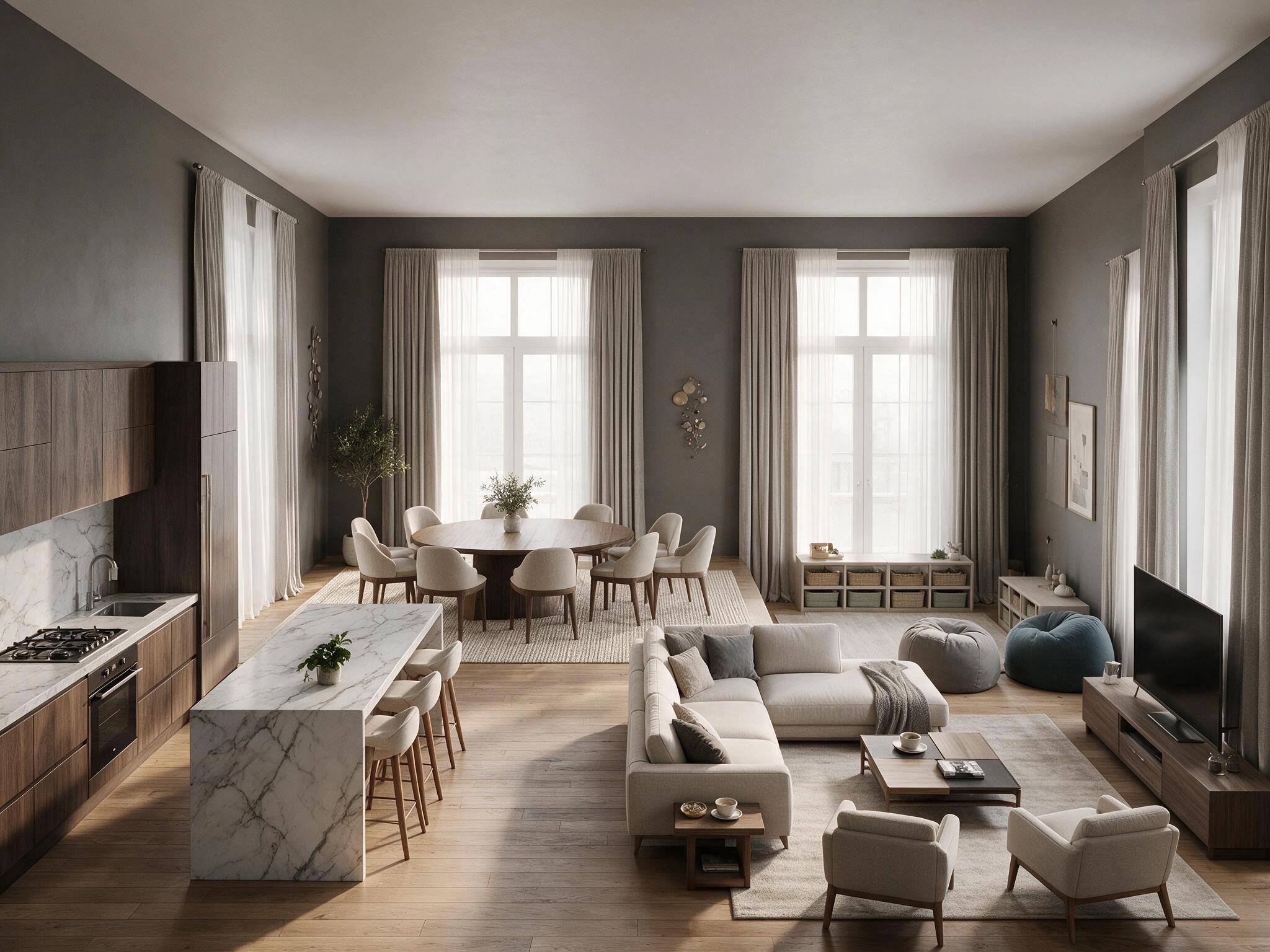Interior design in Contemporary style — Living Room by GenRoom AI