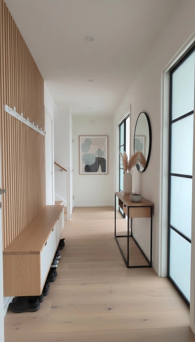Hallway interior in Japandi style — photo by GenRoom AI