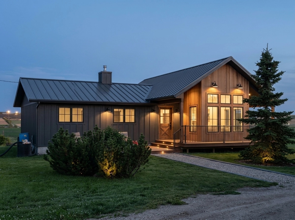 Facade design in Barnhouse Facade style — photo by GenRoom AI