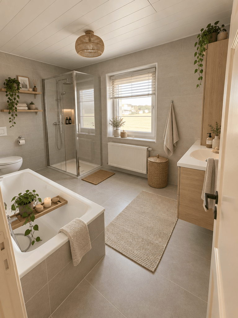Bathroom interior in Scandinavian style — photo by GenRoom AI