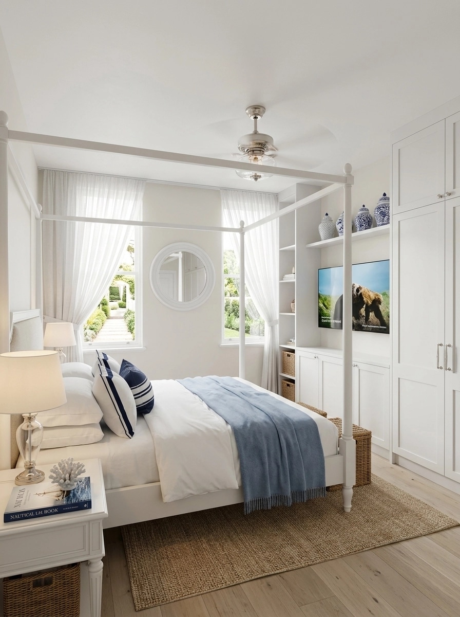 Interior design in Coastal / Hamptons style — Bedroom by GenRoom AI