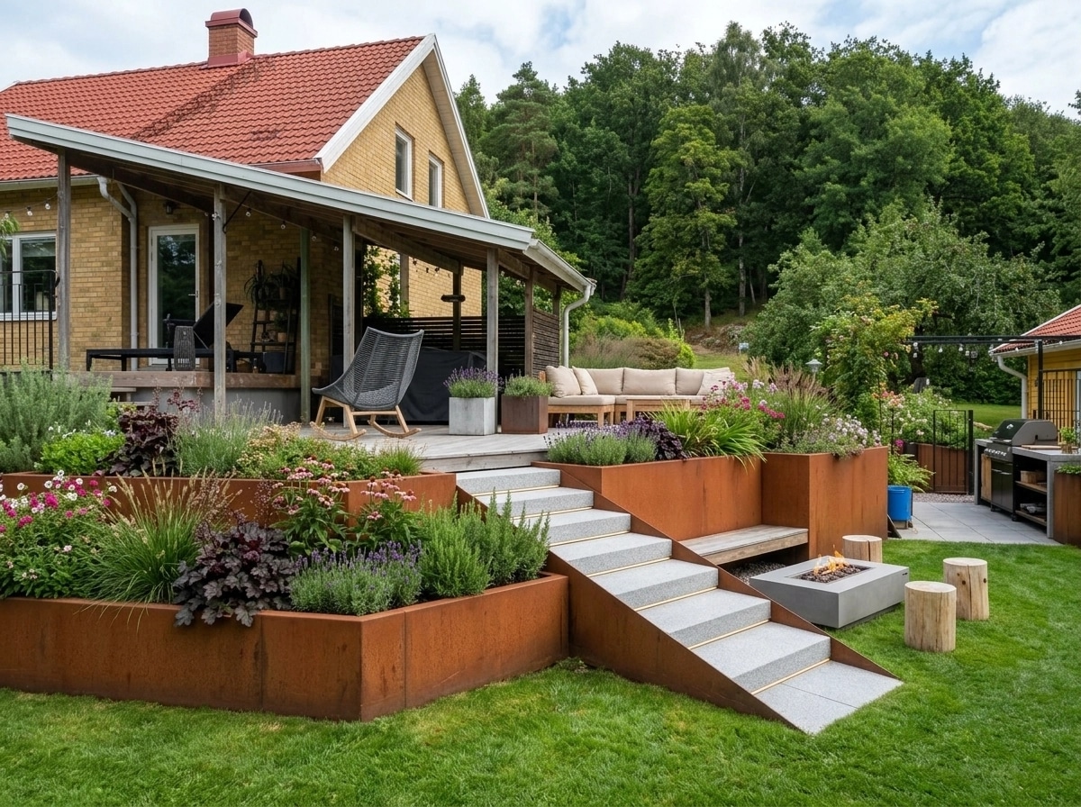 Landscape design in Scandinavian Garden style — Yard by GenRoom AI