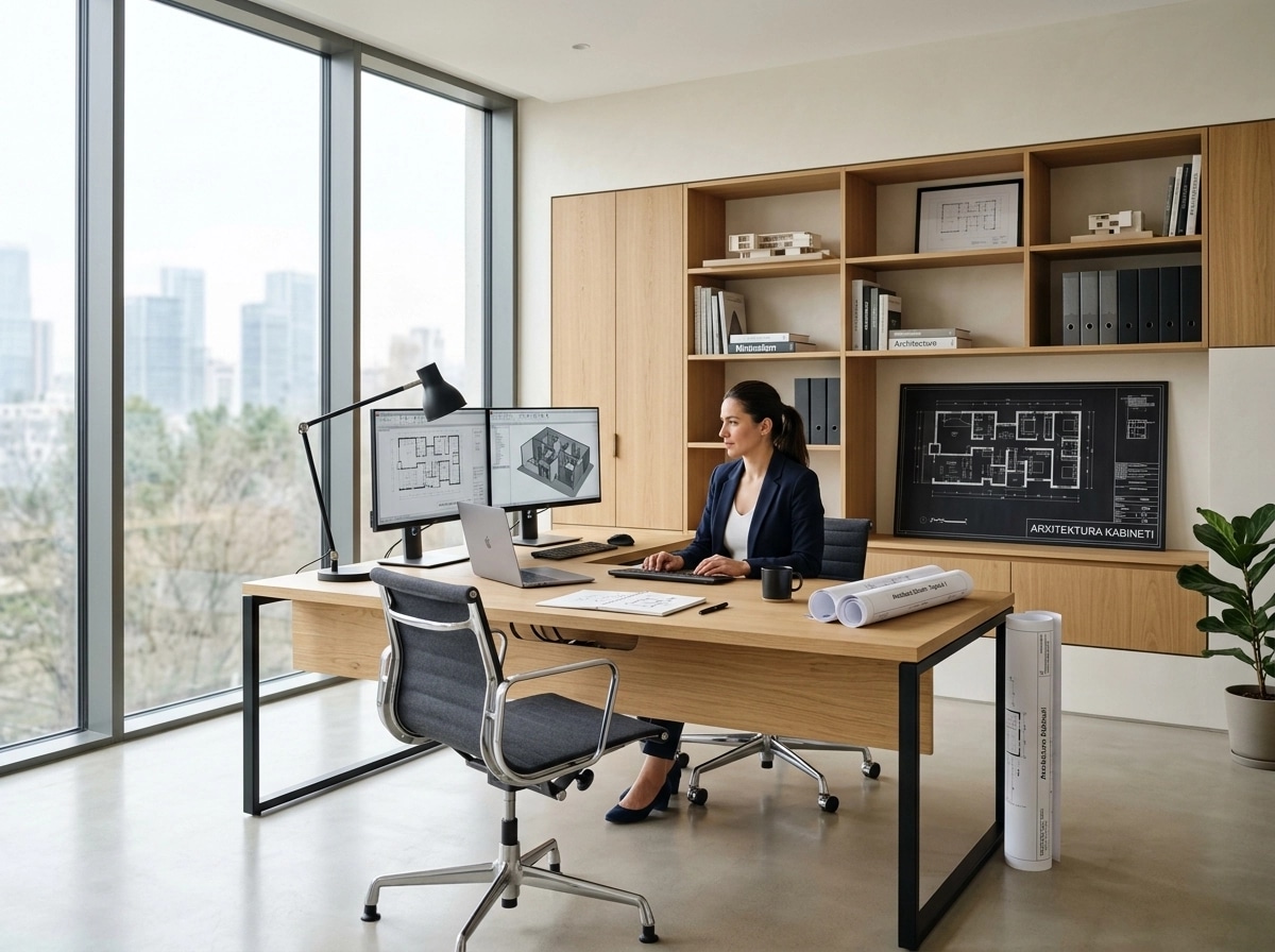 Minimalism Office design — interior photo by GenRoom AI