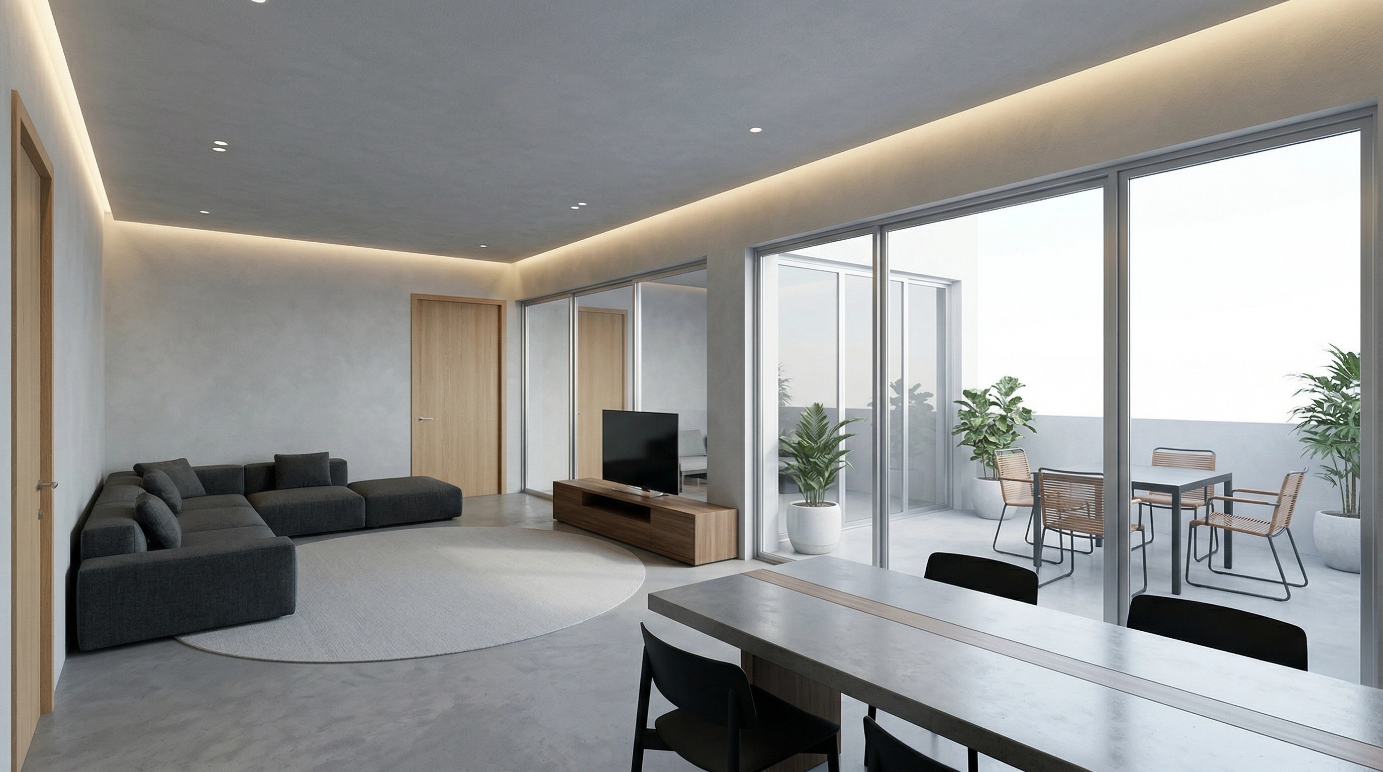 Interior design in Minimalism style — Living Room by GenRoom AI