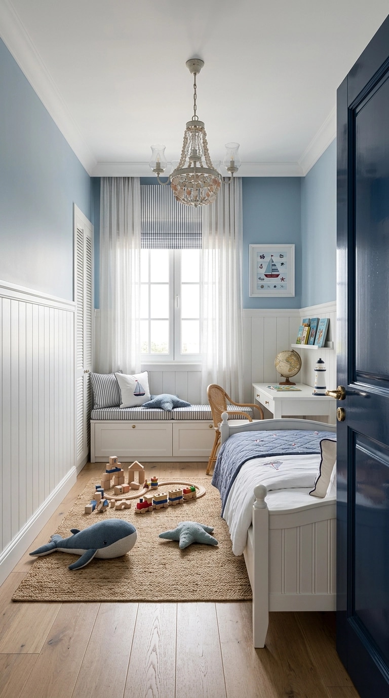 Coastal / Hamptons Kids Room design — interior photo by GenRoom AI