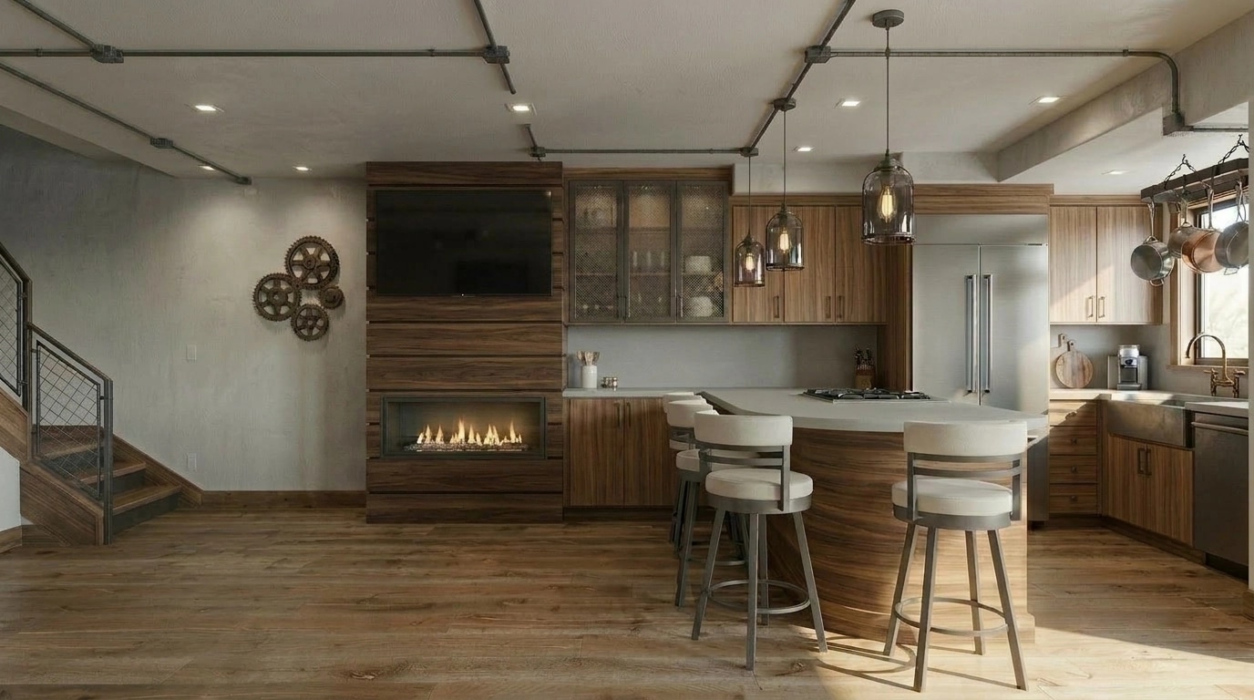 Kitchen interior in Loft / Industrial style — photo by GenRoom AI