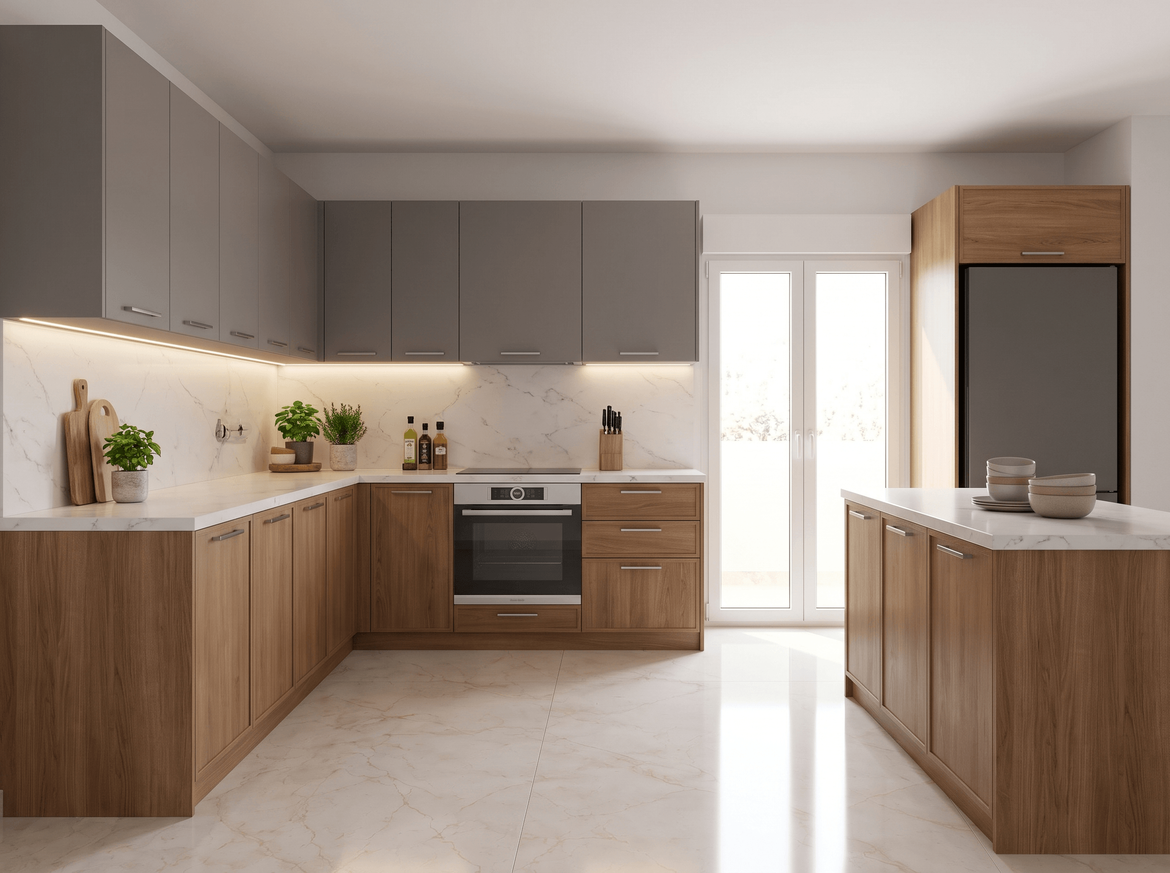 Kitchen interior in Minimalism style — photo by GenRoom AI