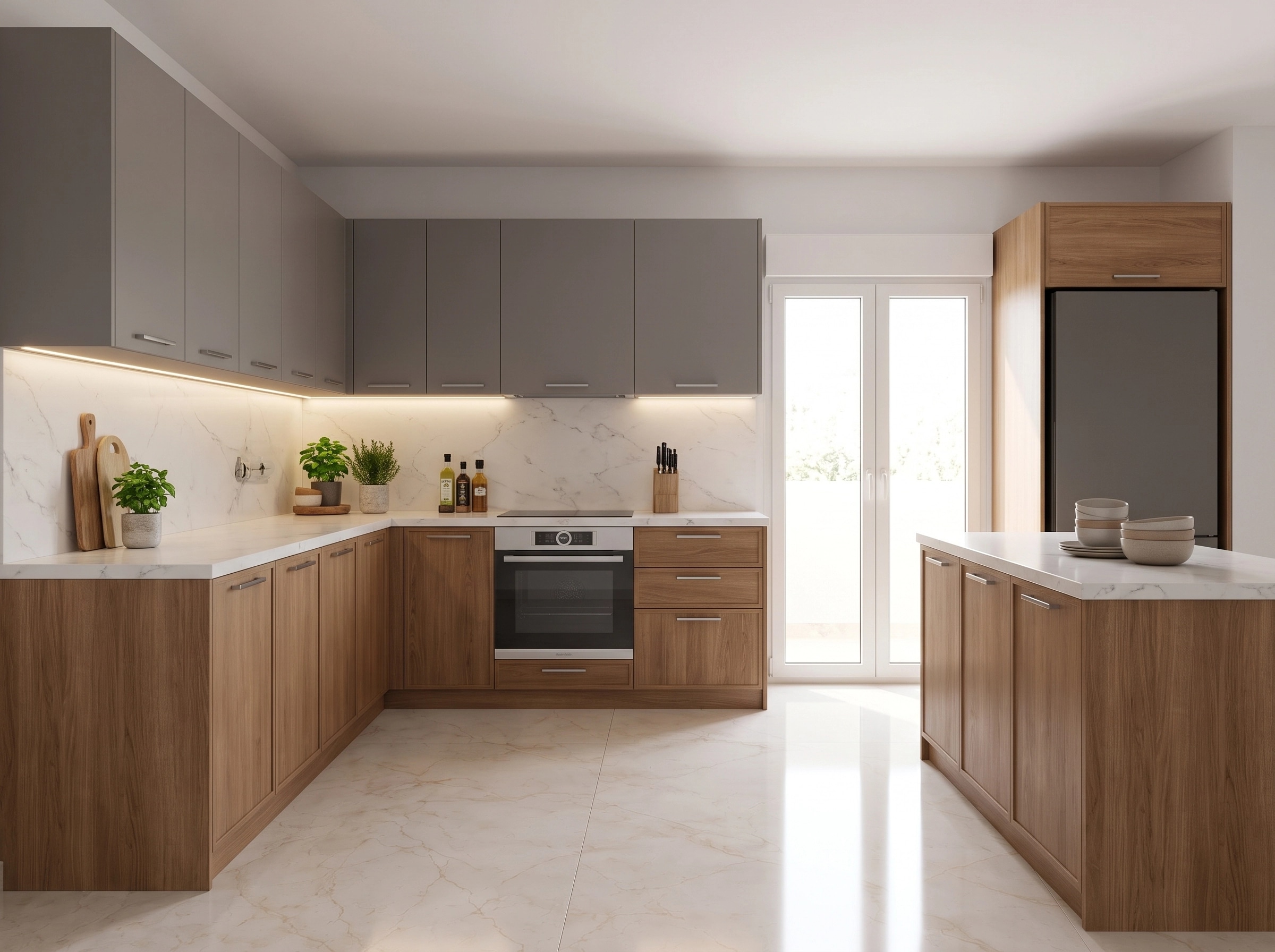 Kitchen interior in Minimalism style — photo by GenRoom AI