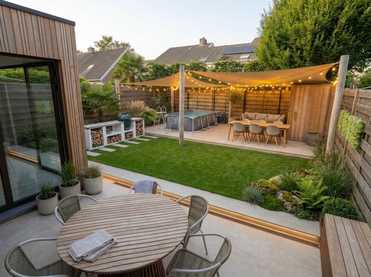 Landscape design in Scandinavian Garden style — Yard by GenRoom AI