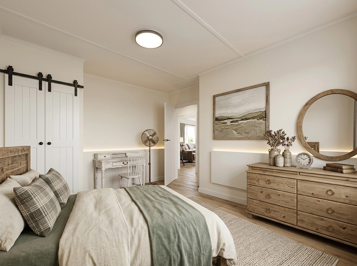 Modern Farmhouse Bedroom design — interior photo by GenRoom AI