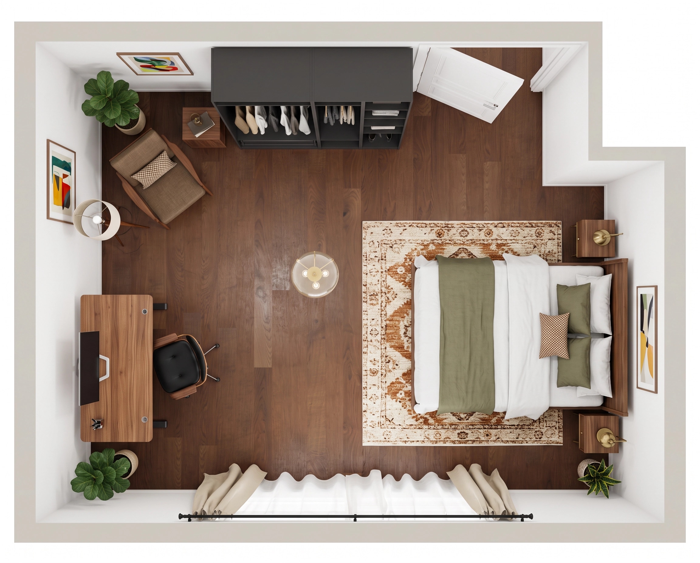 Interior design in Mid-Century Modern style — Living Room by GenRoom AI