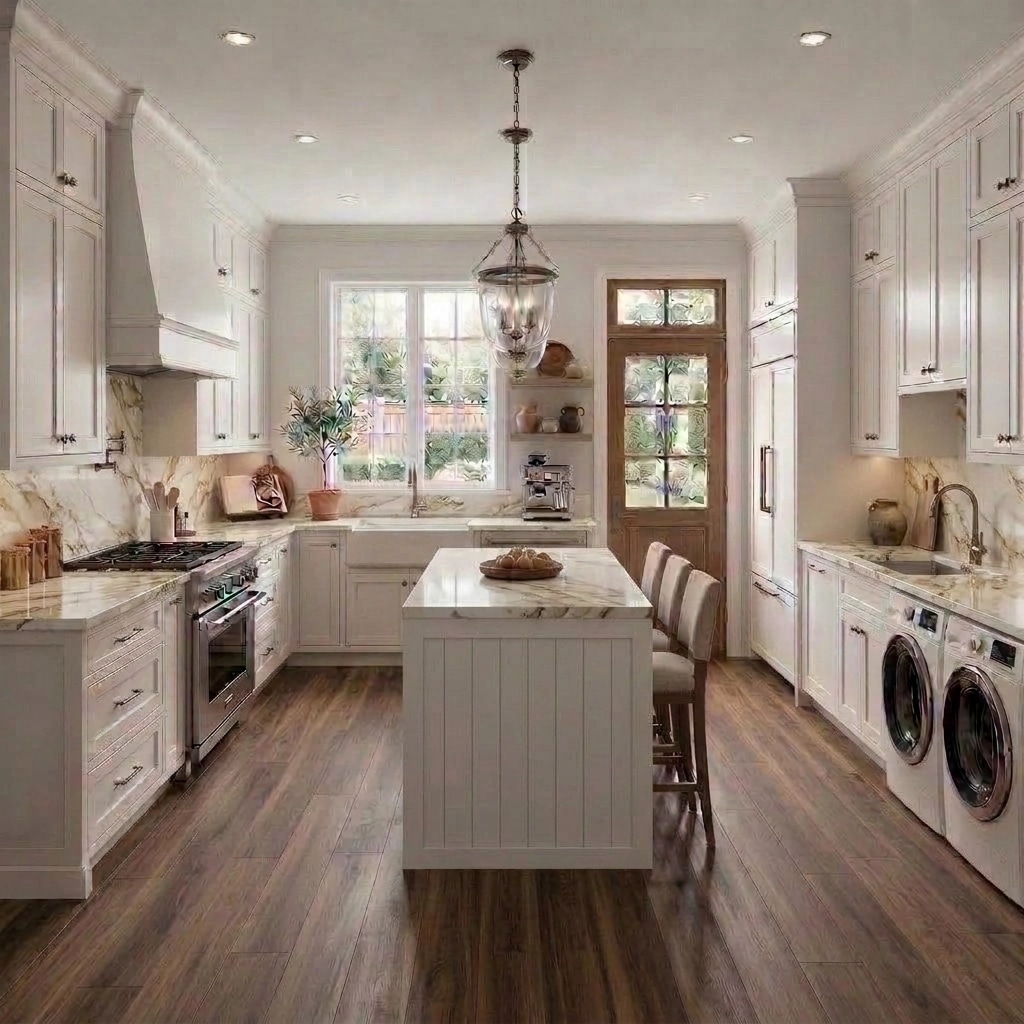 Kitchen interior in Transitional style — photo by GenRoom AI
