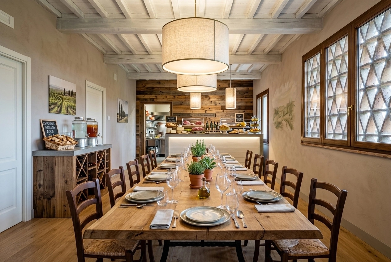 Interior design in Modern Farmhouse style — restaurant by GenRoom AI