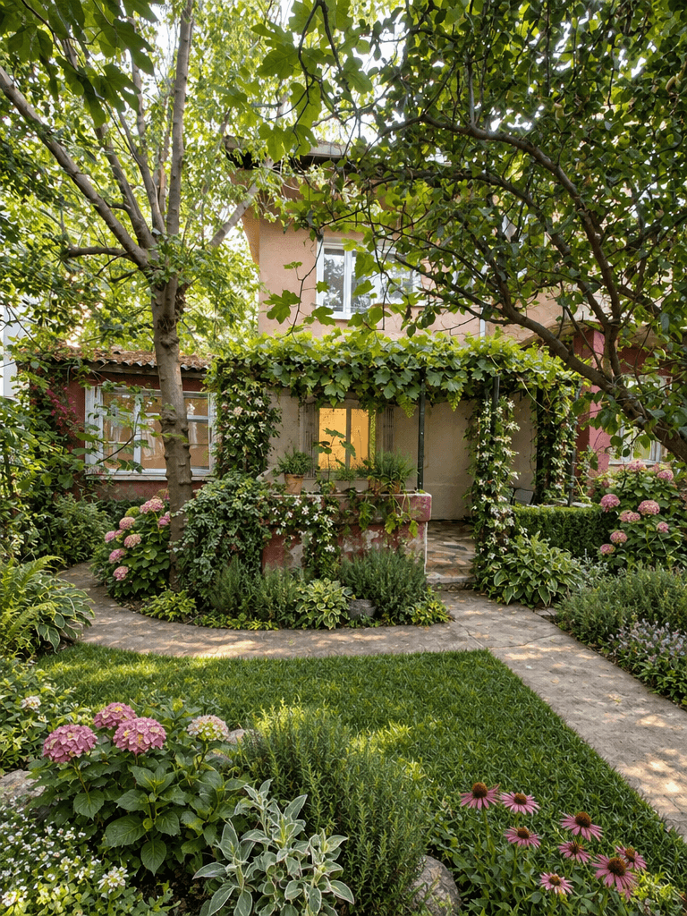 Yard design in Eco Natural Garden style — photo by GenRoom AI