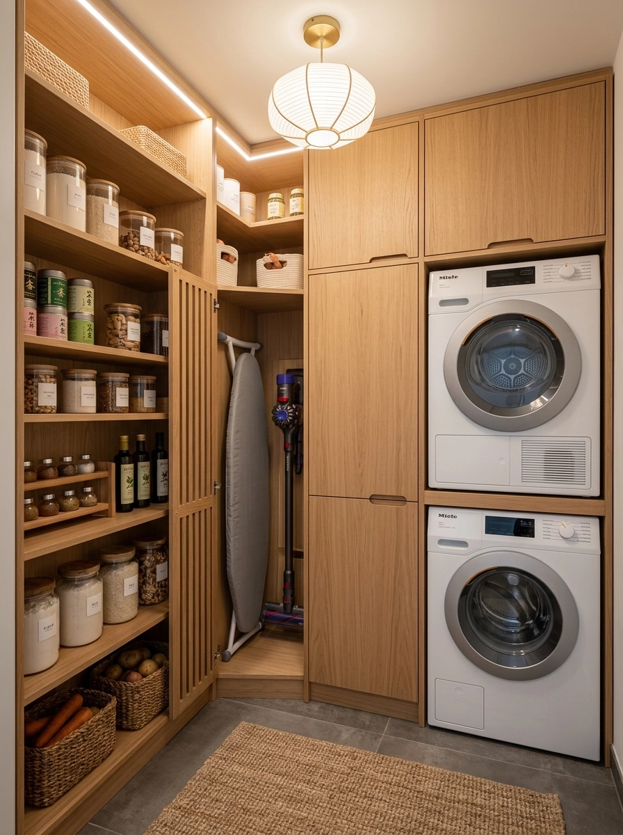 Interior design in Japandi style — pantry by GenRoom AI