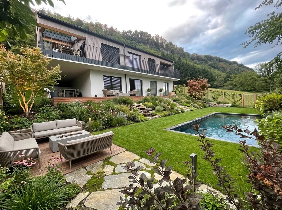 Landscape design in Eco Natural Garden style — Yard by GenRoom AI